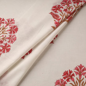 Mughal butta hand cotton sanganeri fabric 05 - handcrafted