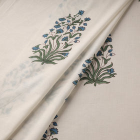 Mughal butta hand cotton sanganeri fabric 07 - handcrafted