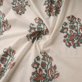 Mughal butta hand cotton sanganeri fabric 10 - handcrafted