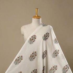 Mughal butta hand pure mul cotton sanganeri fabric 29