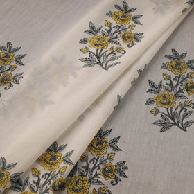 Mughal butta hand pure mul cotton sanganeri fabric 30