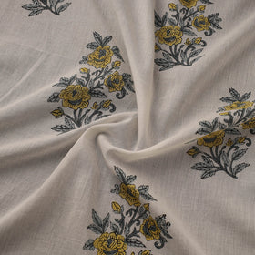 Mughal butta hand pure mul cotton sanganeri fabric 30