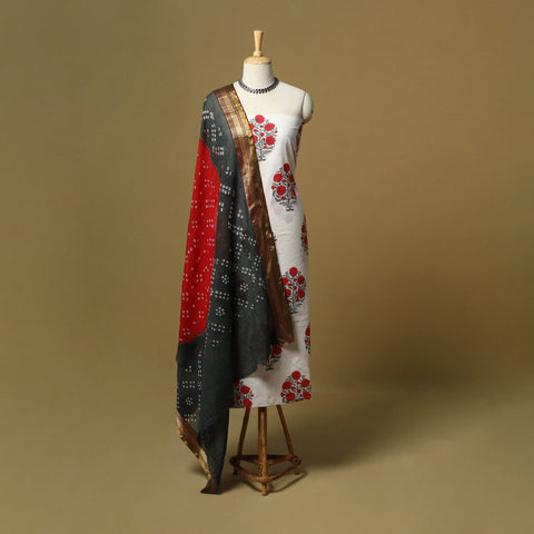 Mughal butta sanganeri hand block print cotton 2pc