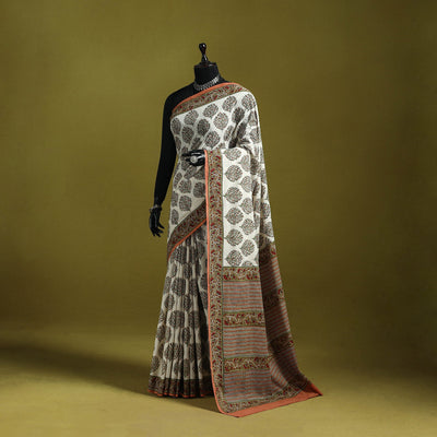 Mul cotton hand sanganeri saree 01 - handcrafted