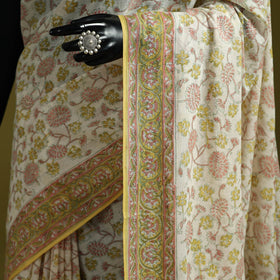 Mul cotton hand sanganeri saree 02 - handcrafted