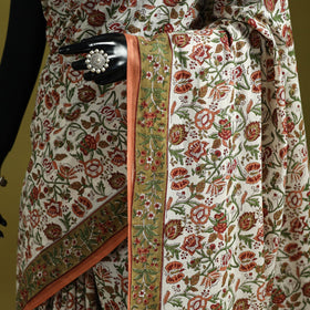 Mul cotton hand sanganeri saree 03 - handcrafted