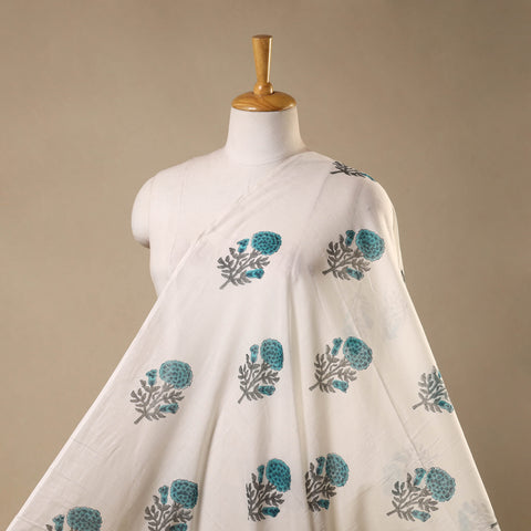White - mul cotton sanganeri fabric 28 - handcrafted