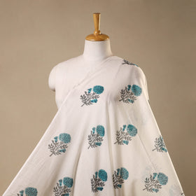 White - mul cotton sanganeri fabric 28 - handcrafted