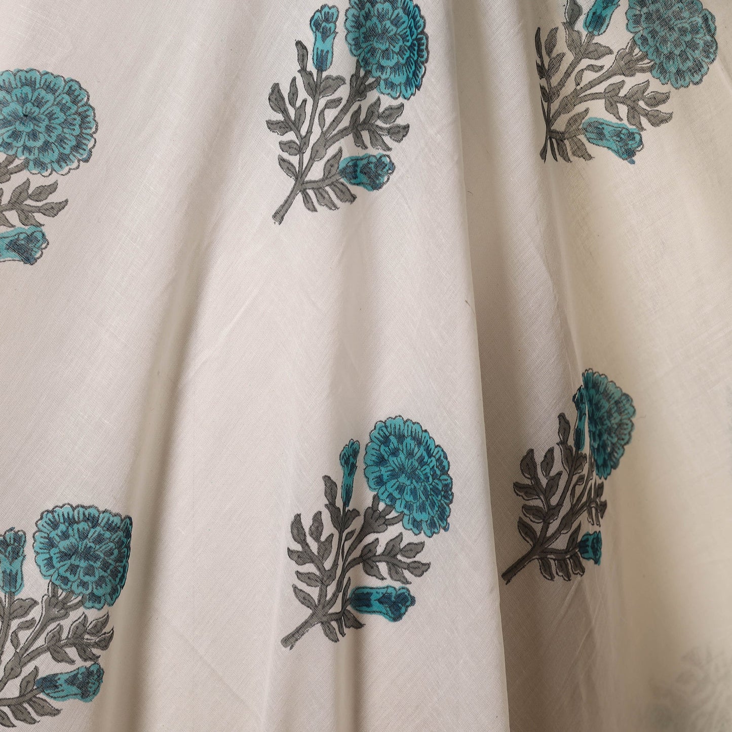 White - mul cotton sanganeri fabric 28 - handcrafted