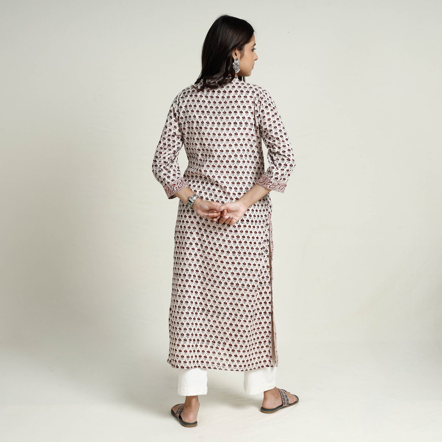 Buy Block Print Mul Cotton Straight Bagh Kurta for Women