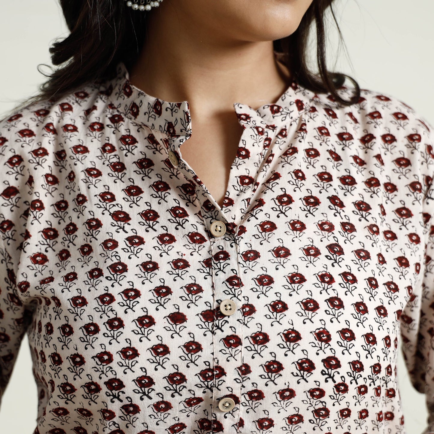 Buy Block Print Mul Cotton Straight Bagh Kurta for Women