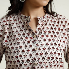 Buy Block Print Mul Cotton Straight Bagh Kurta for Women