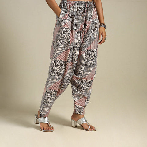 White Bagh Block Print Natural Dyed Cotton Salwar