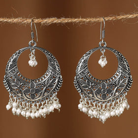 Naina German Silver Beaded Earrings