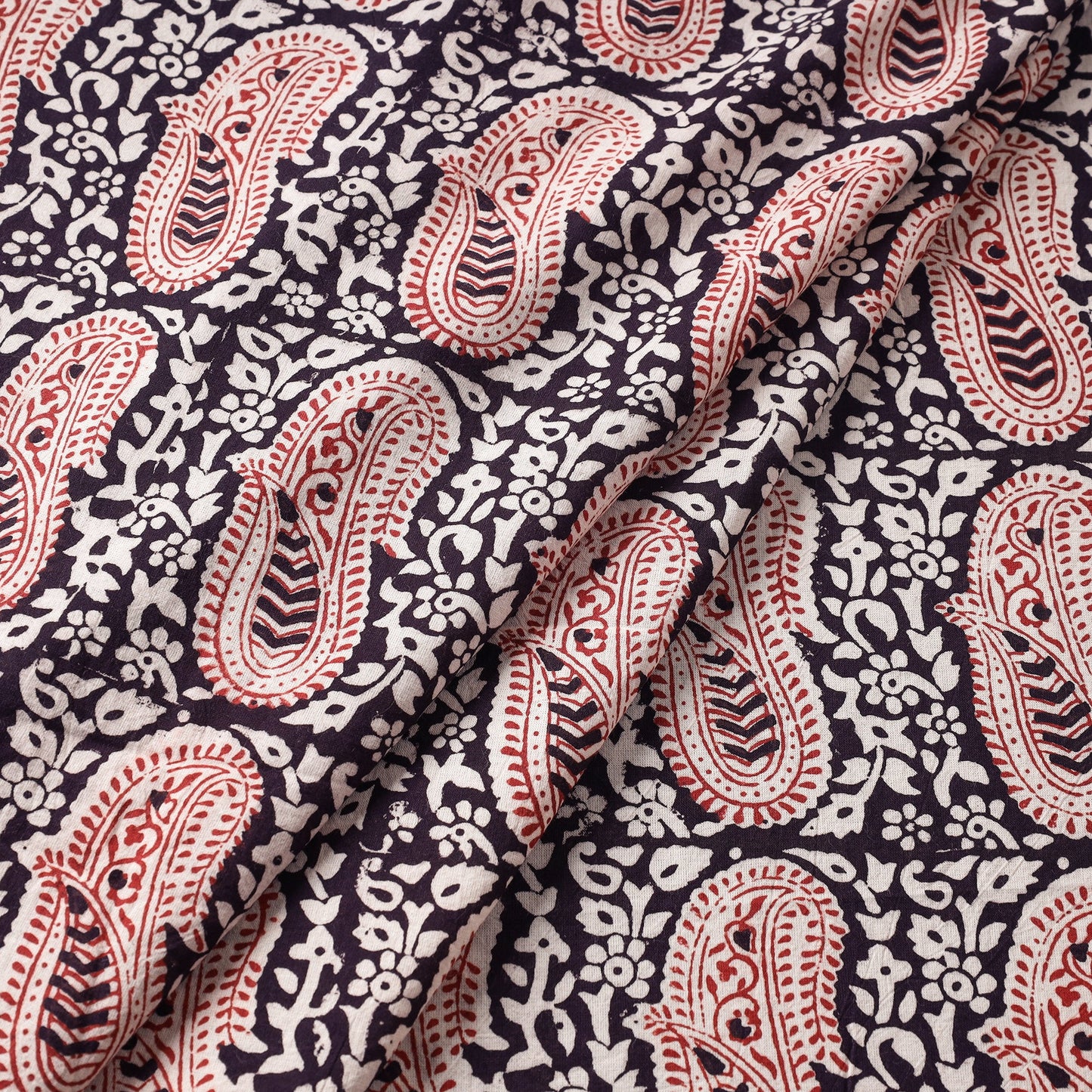 Buy Natural Dyed Cotton Bagh Print Fabric