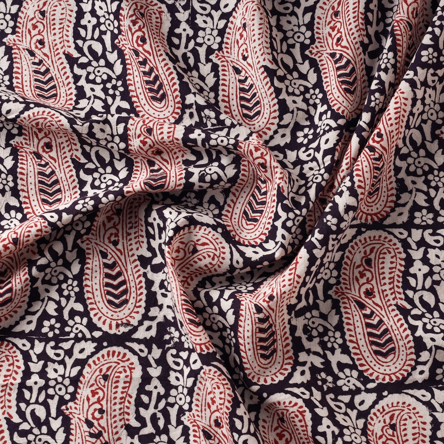 Buy Natural Dyed Cotton Bagh Print Fabric