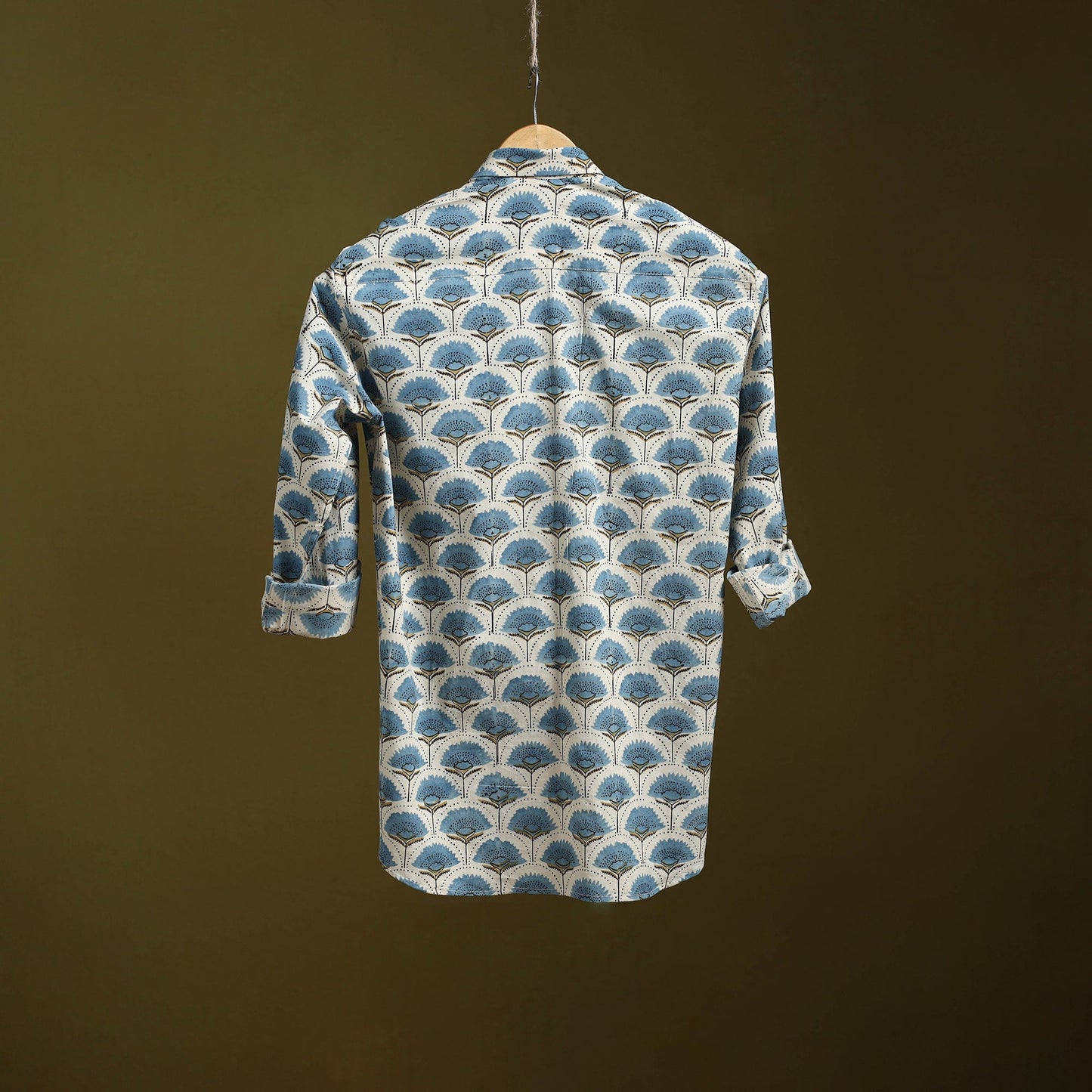 White - natural dyed cotton men full sleeve shirt 02