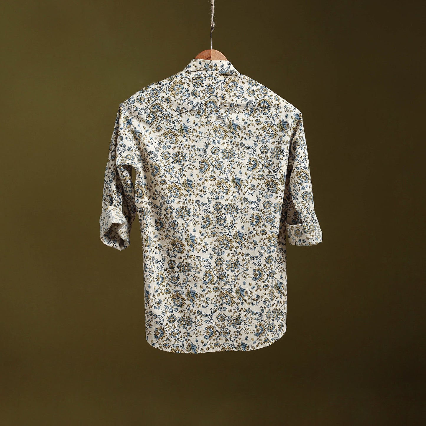 White - natural dyed cotton men full sleeve shirt 05