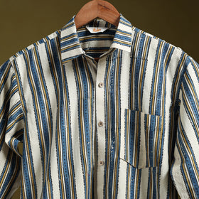 White - natural dyed cotton men full sleeve shirt 10