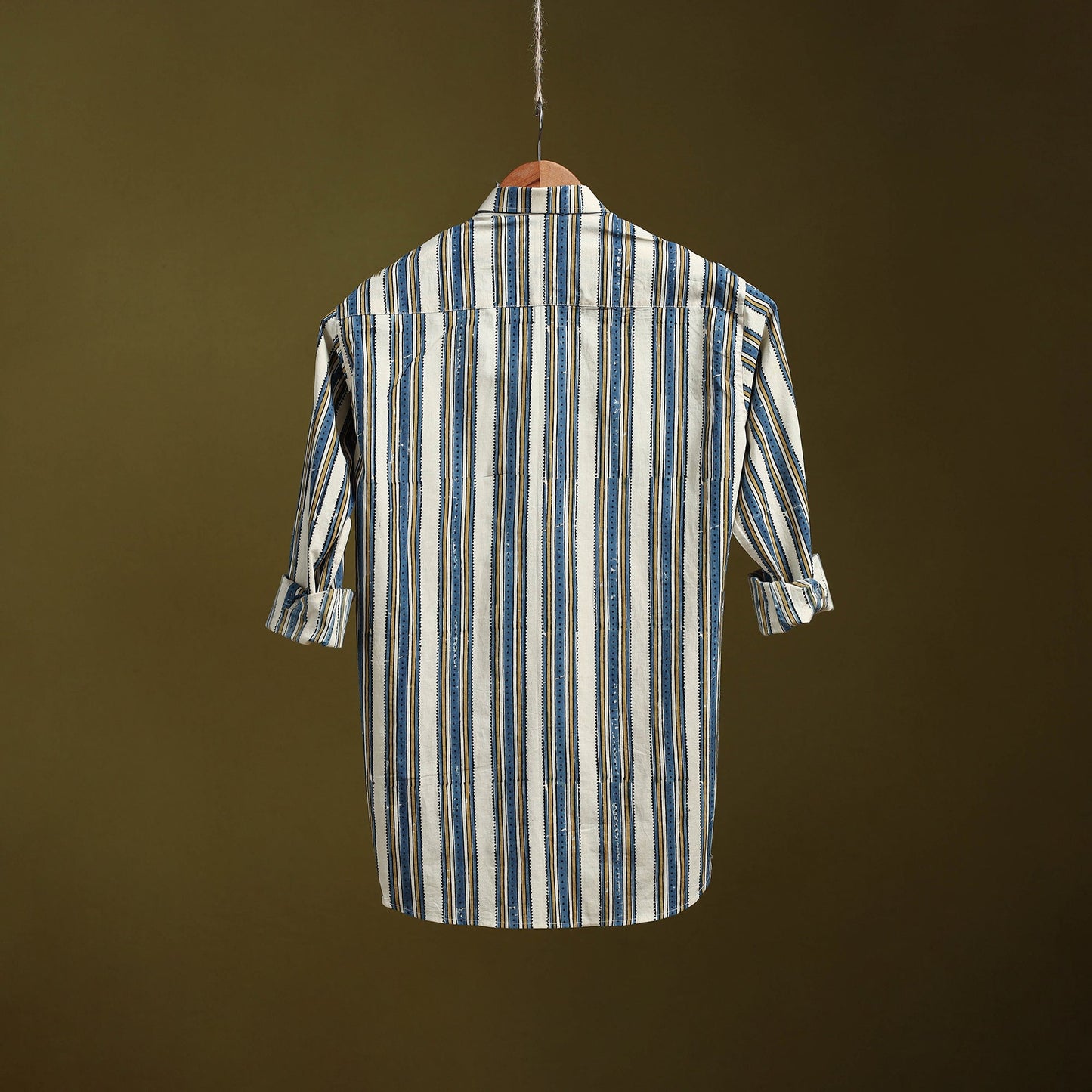 White - natural dyed cotton men full sleeve shirt 10