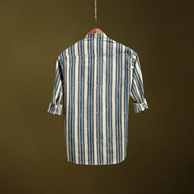 White - natural dyed cotton men full sleeve shirt 10