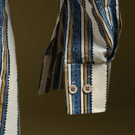 White - natural dyed cotton men full sleeve shirt 10