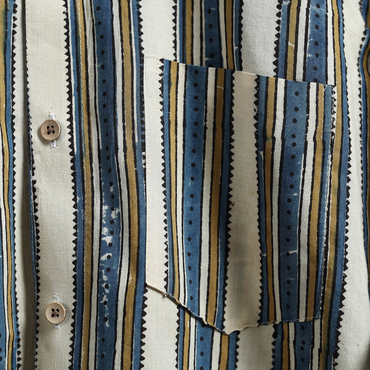 White - natural dyed cotton men full sleeve shirt 10