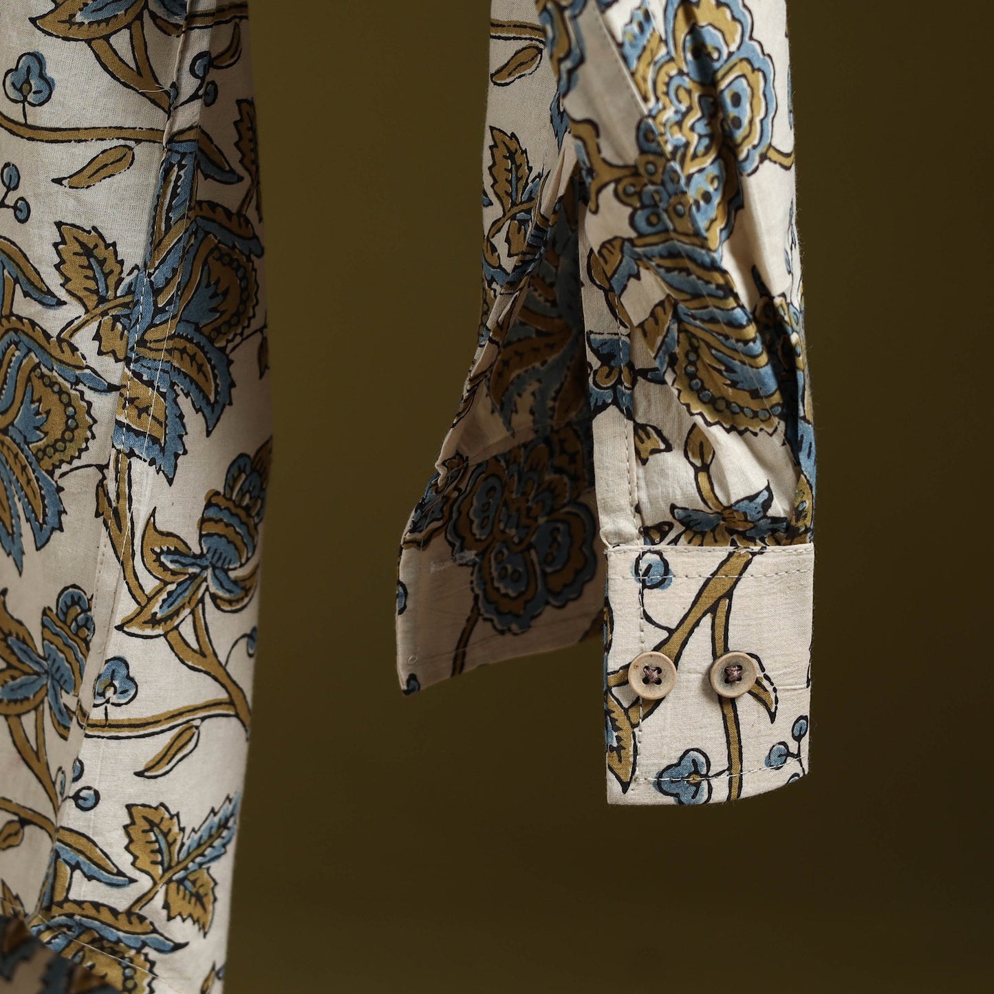 White - natural dyed cotton men full sleeve shirt 11