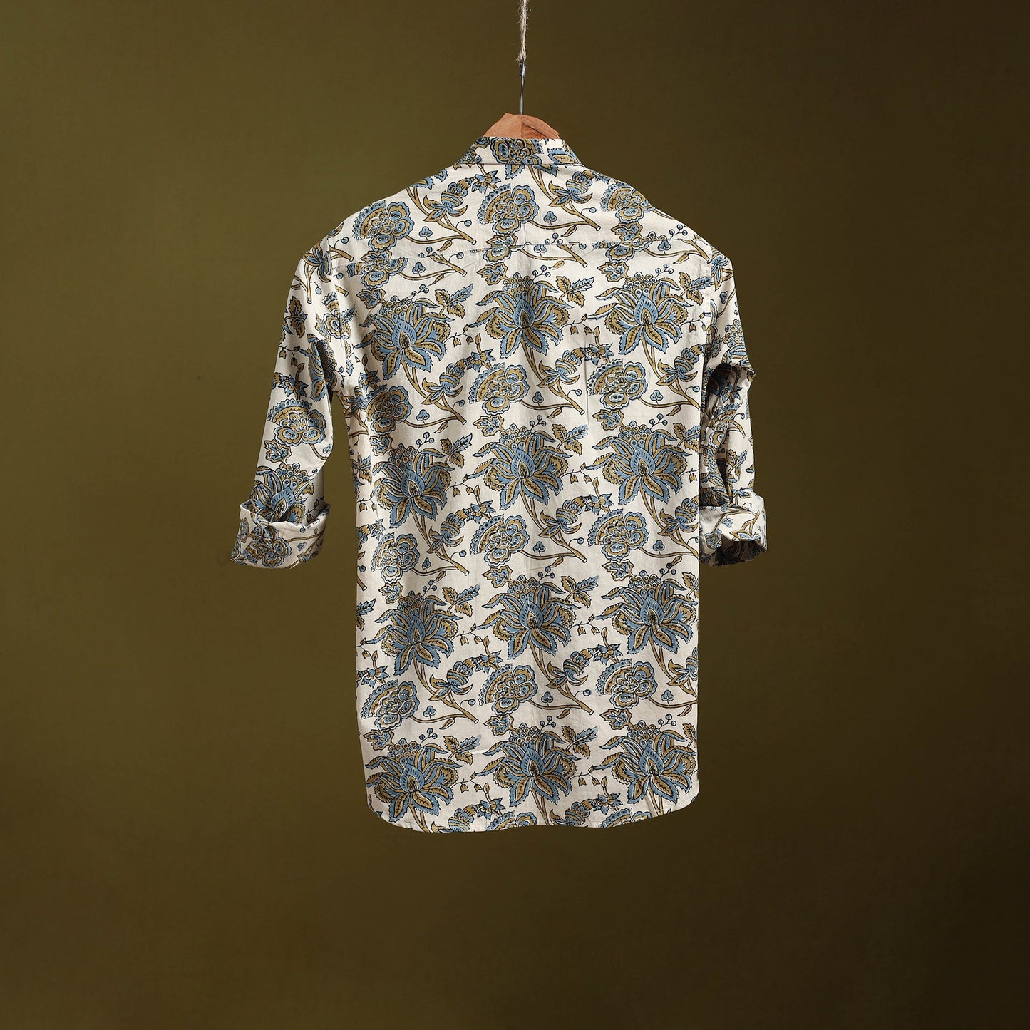 White - natural dyed cotton men full sleeve shirt 11