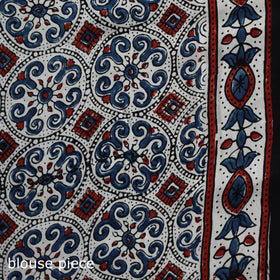 Natural dyed modal silk kutch hand block print ajrakh saree