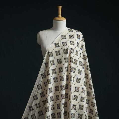 Natural dyed pure mul cotton hand block ajrakh print fabric