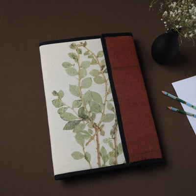 White Natural Leaf Art Work Fabric File Folder