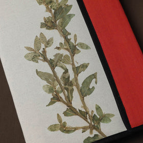 White Natural Leaf Art Work Fabric File Folder