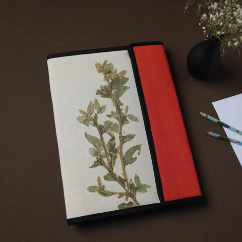 White Natural Leaf Art Work Fabric File Folder