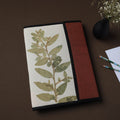 White Natural Leaf Art Work Fabric File Folder
