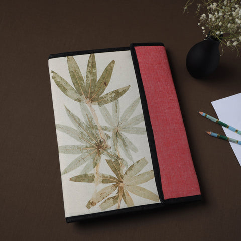 White Natural Leaf Art Work Fabric File Folder