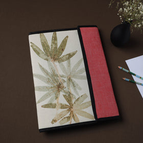 White Natural Leaf Art Work Fabric File Folder