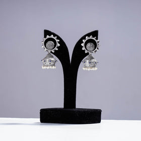 Buy Antique Silver Finish Oxidised Brass Base Jhumki Earrings Online l iTokri.com