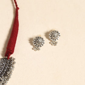 Navratri Special! White German Silver Necklace Set