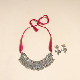 Navratri Special! White German Silver Necklace Set