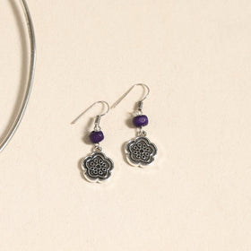 White - navratri special! German silver wooden beads hasli