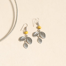 Navratri Special! White German Silver Wooden Beads Hasli Necklace Set