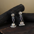 White - noor-e-jhumka classic german silver earrings 08