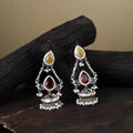 White - noor-e-jhumka classic german silver earrings 12