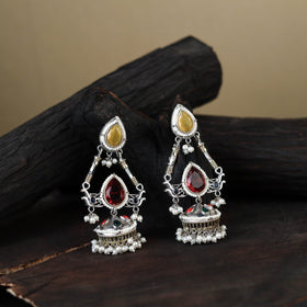 White - noor-e-jhumka classic german silver earrings 12
