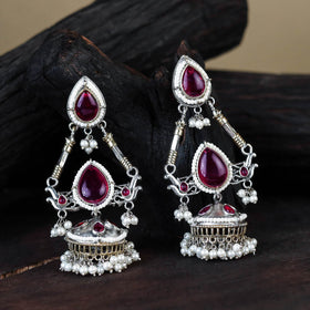 Noor-e-Jhumka Classic German Silver Earrings