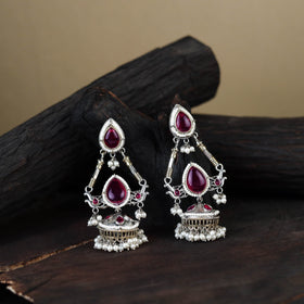 Noor-e-Jhumka Classic German Silver Earrings