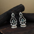 White - noor-e-jhumka classic german silver earrings 15