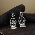 White Noor-e-Jhumka Classic German Silver Earrings