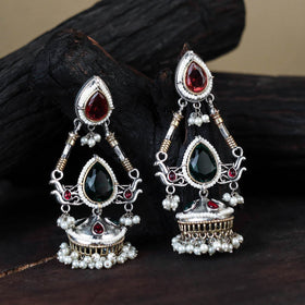 White - noor-e-jhumka classic german silver earrings 19